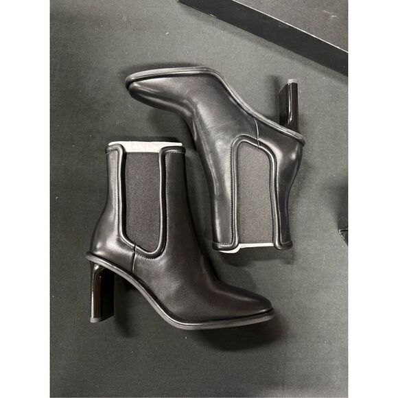 New Coach Black Leather Geneva Heeled Bootie 6 - Picture 3 of 6
